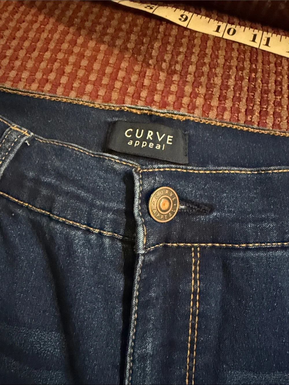 Curve Fit Women's Dark Blue Rolled Hem Jean Shorts - Picture 7 of 7